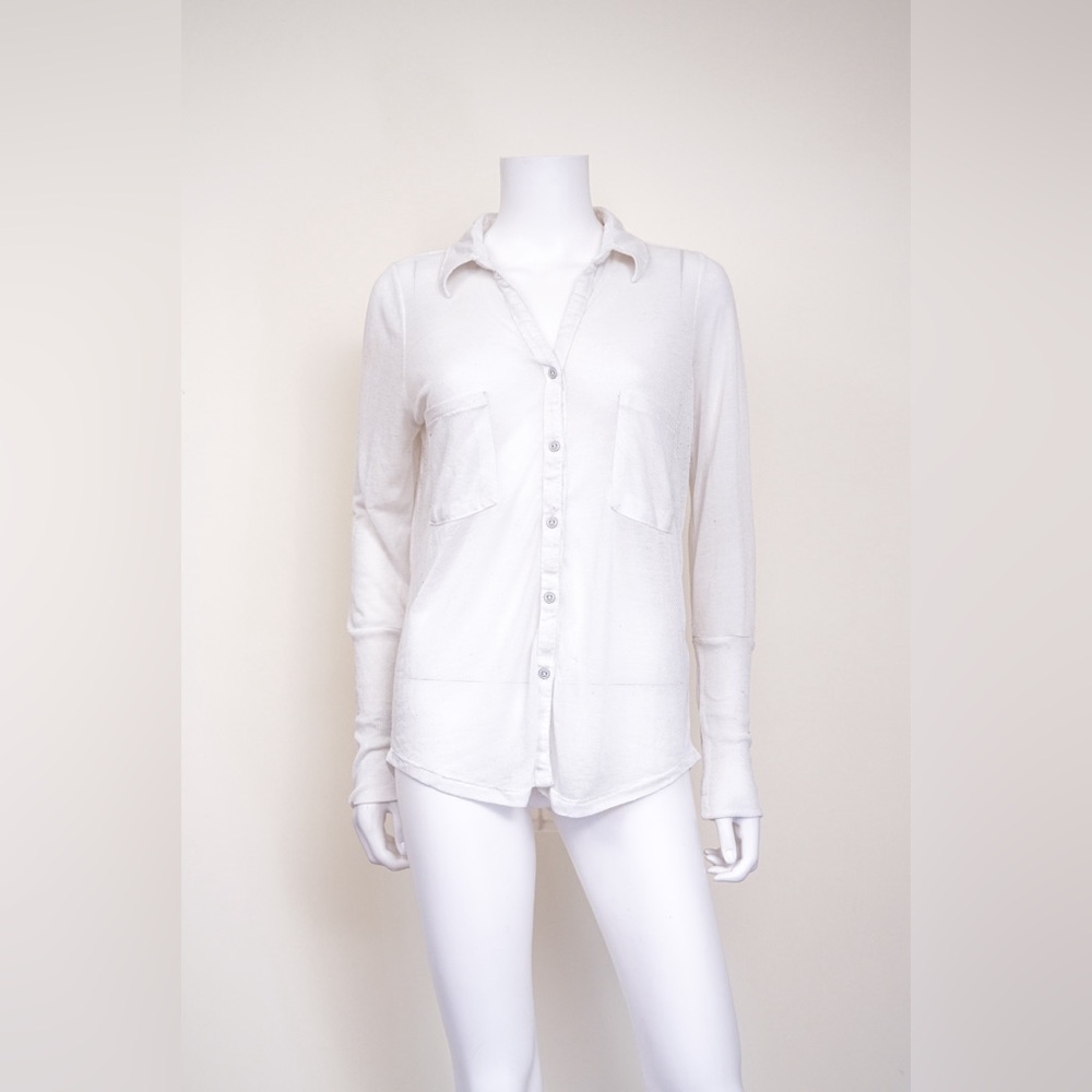 Alternative Apparel White Button Up Shirt Women’s Size Small